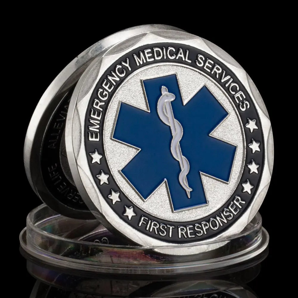 Emergency Medical Services EMS Coin First Response Souvenir Golden Silvery Plated Collection Art Commemorative Coin 1099-Chinese Style Finds™