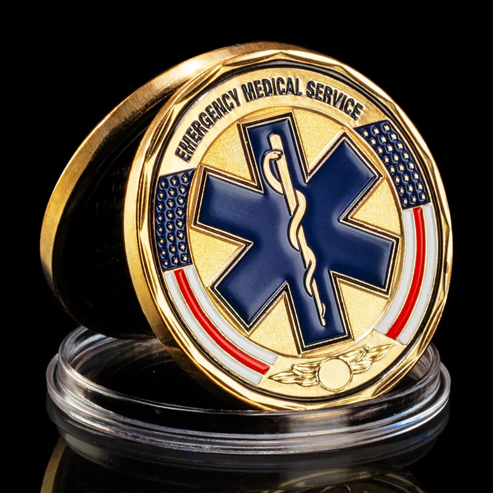 Emergency Medical Services EMS Coin First Response Souvenir Golden Silvery Plated Collection Art Commemorative Coin 1099-Chinese Style Finds™