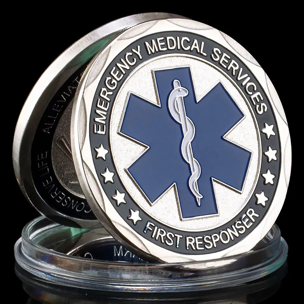 Emergency Medical Services EMS Coin First Response Souvenir Golden Silvery Plated Collection Art Commemorative Coin 1099-Chinese Style Finds™