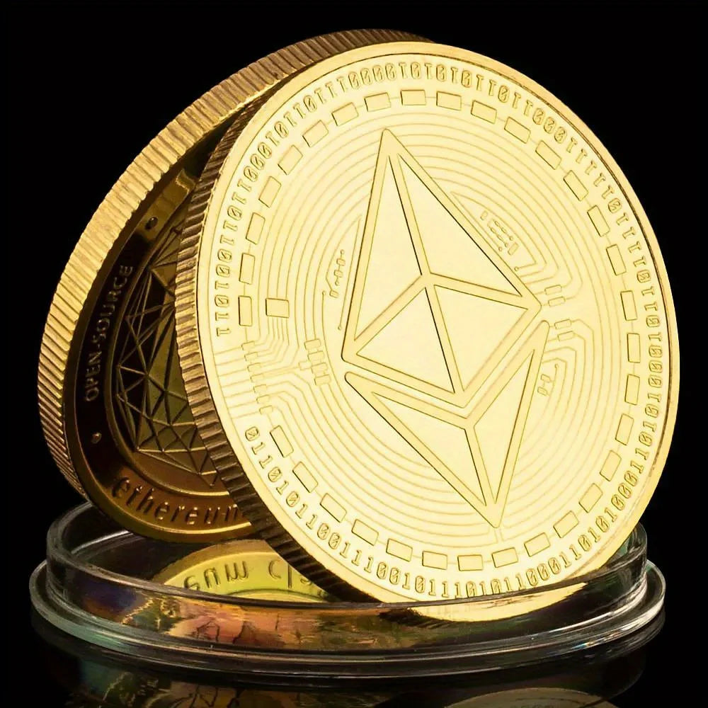 Ethereum Classic Souvenir Coin Physical Cryptocurrency Coin Golden Plated Gift Commemorative Coin Collection Art Ethereum Coin 1393-Chinese Style Finds™