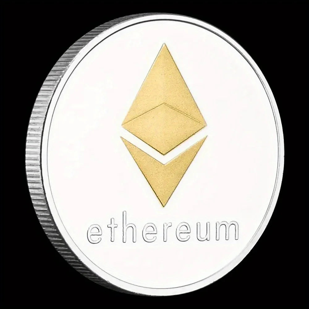 Ethereum Coin Souvenir Commemorative Silvery Plated Collectibles Coin Challenge Coin ETH Physical Cryptocurrency Crypto Coin 1395-Chinese Style Finds™