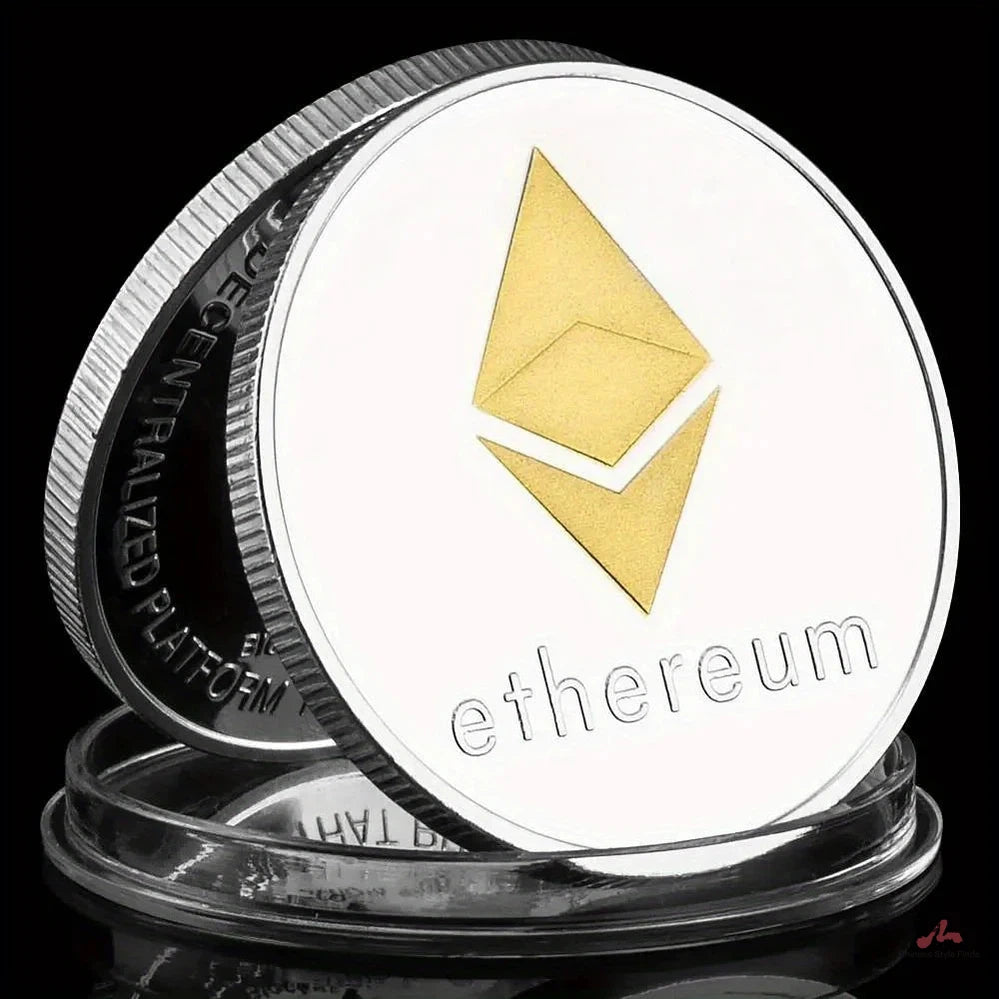 Ethereum Coin Souvenir Commemorative Silvery Plated Collectibles Coin Challenge Coin ETH Physical Cryptocurrency Crypto Coin 1395-Chinese Style Finds™