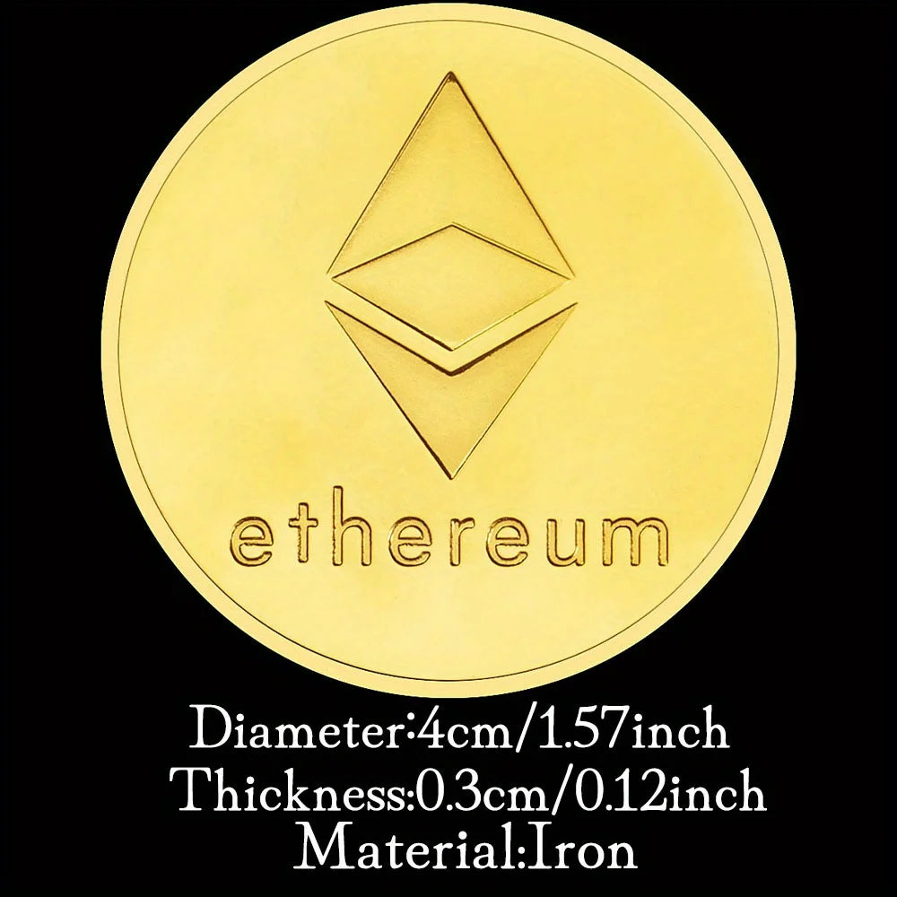 Ethereum Coin Souvenir Commemorative Silvery Plated Collectibles Coin Challenge Coin ETH PhysicalCryptocurrency Collection Coins 1397-Chinese Style Finds™