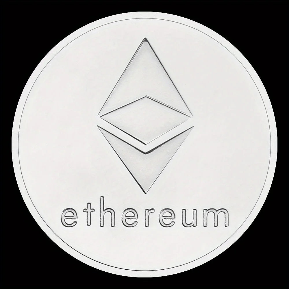 Ethereum Coin Souvenir Commemorative Silvery Plated Collectibles Coin Challenge Coin ETH PhysicalCryptocurrency Collection Coins 1397-Chinese Style Finds™