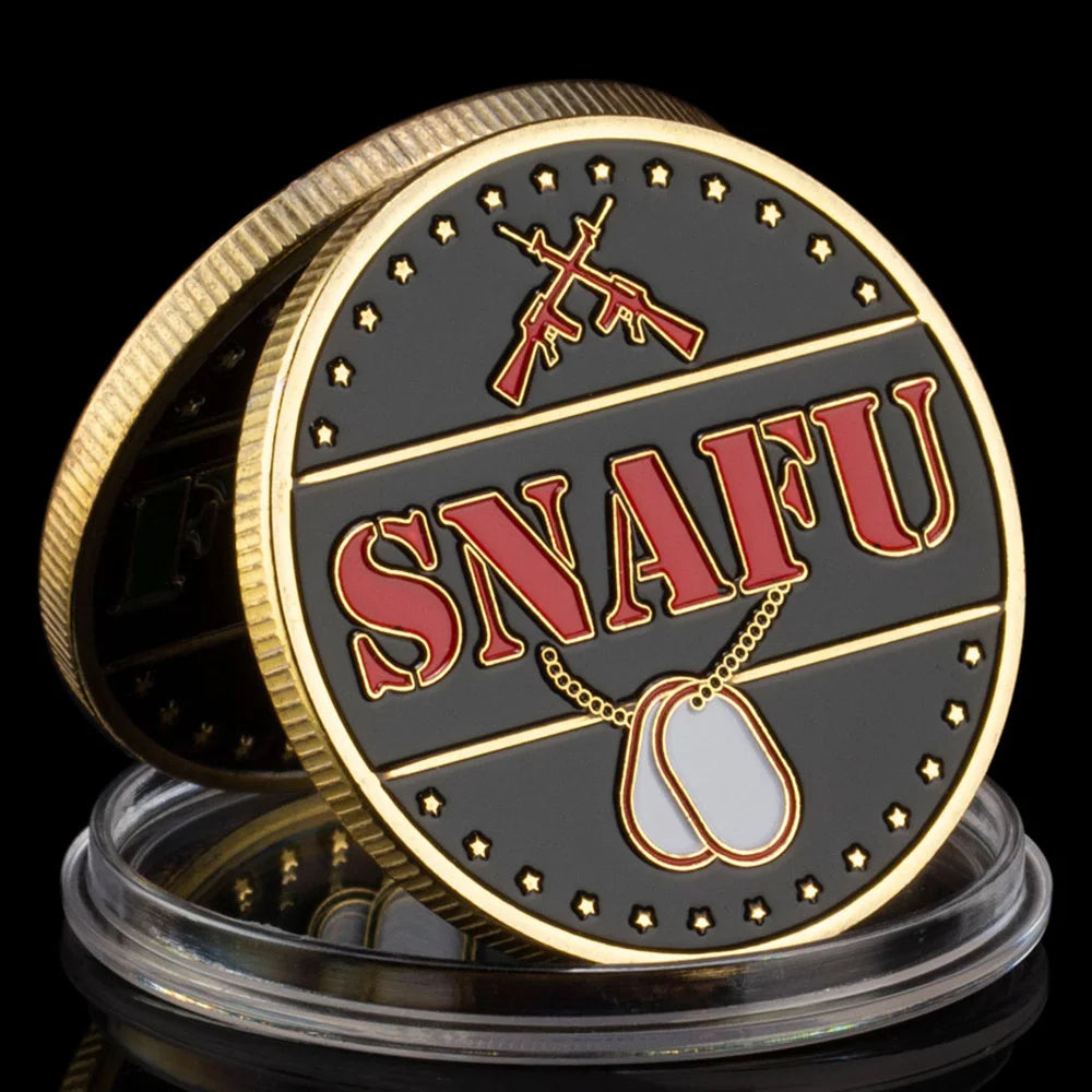 FUBAR SANFU Gold Plated Coin US Army Comrade Sniper Commemorative Coins Military Fan Souvenir Gift Ideas Challenge Coin 1196-Chinese Style Finds™