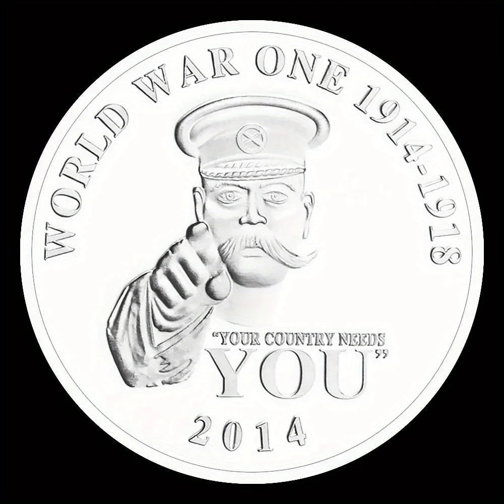 First World War 100th Anniversary Souvenir Coin "I Want You for US Army" Uncle Sam Silvery Plated Commemoraticve Coin 1549-Chinese Style Finds™