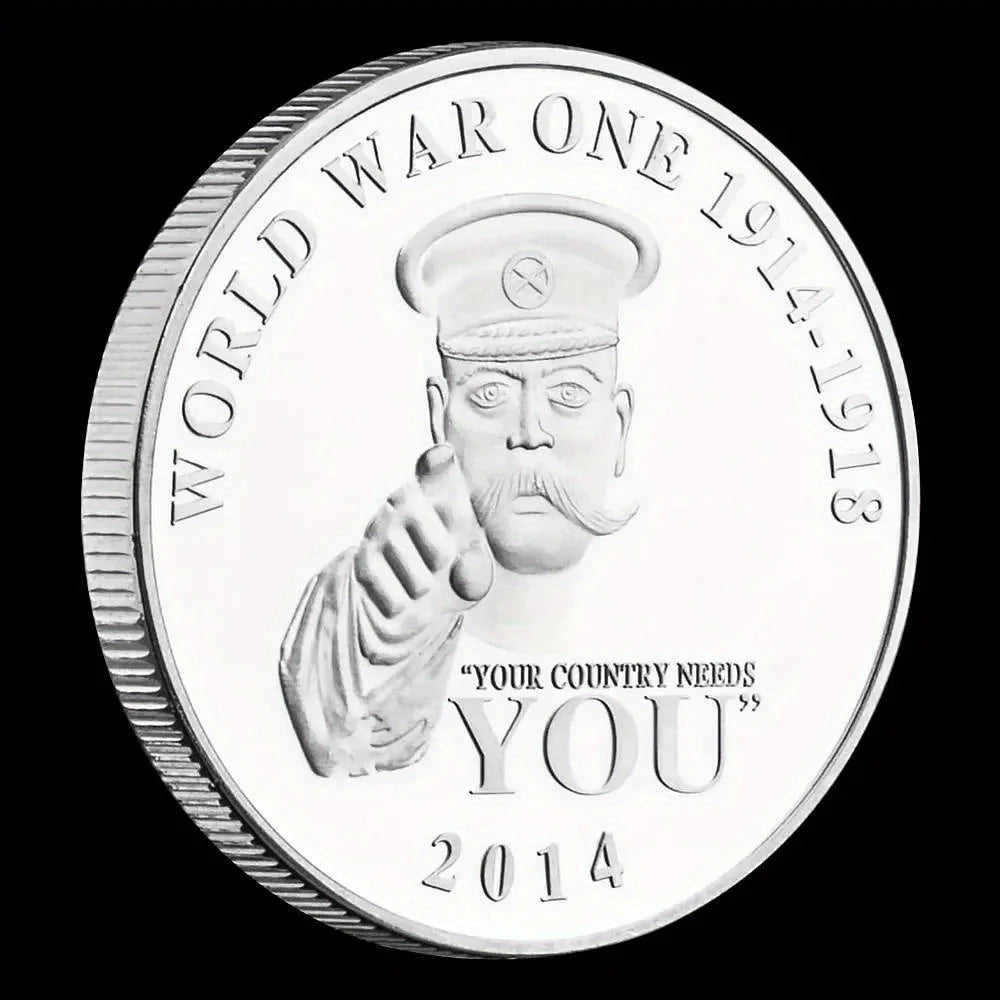 First World War 100th Anniversary Souvenir Coin "I Want You for US Army" Uncle Sam Silvery Plated Commemoraticve Coin 1549-Chinese Style Finds™