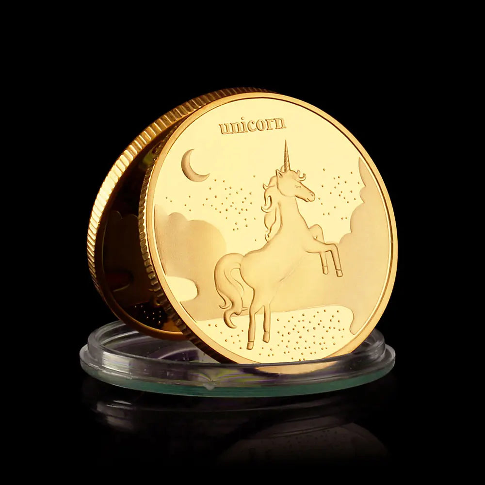 Gift Ideas From Adults To Children Collectible Golden Silvery Plated Souvenir Coin Tooth Fairy Unicorn Commemorative Coin 1624-Chinese Style Finds™