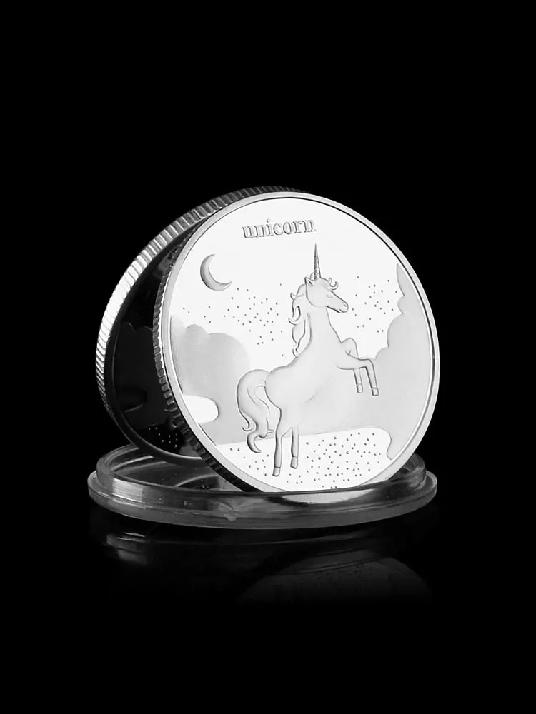 Gift Ideas From Adults To Children Collectible Golden Silvery Plated Souvenir Coin Tooth Fairy Unicorn Commemorative Coin 1624-Chinese Style Finds™