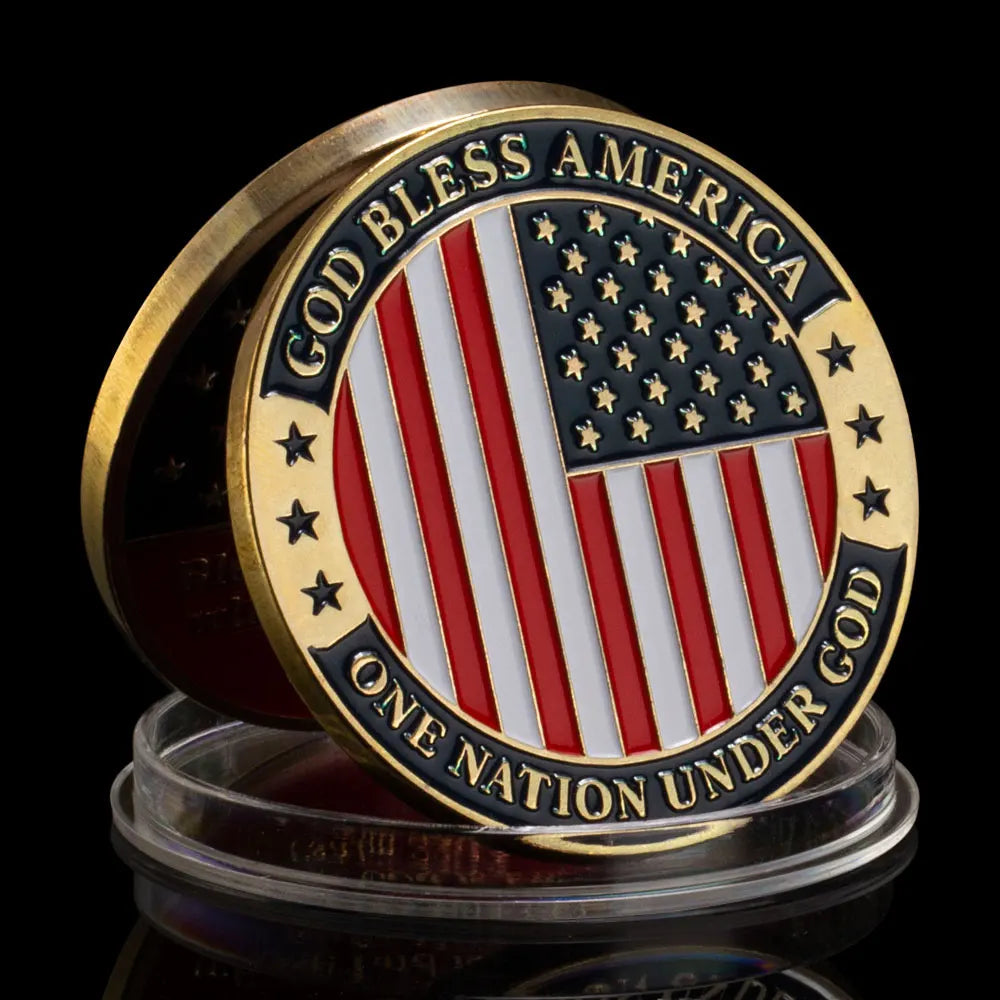 God Bless America Souvenir Blessed Is The Nation Whose God Is Lord Psalm Coin Collectibles US Golden Plated Commemorative Coin 1430-Chinese Style Finds™