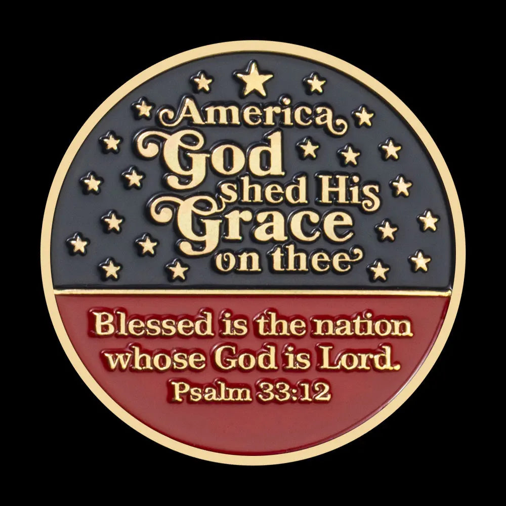 God Bless America Souvenir Blessed Is The Nation Whose God Is Lord Psalm Coin Collectibles US Golden Plated Commemorative Coin 1430-Chinese Style Finds™