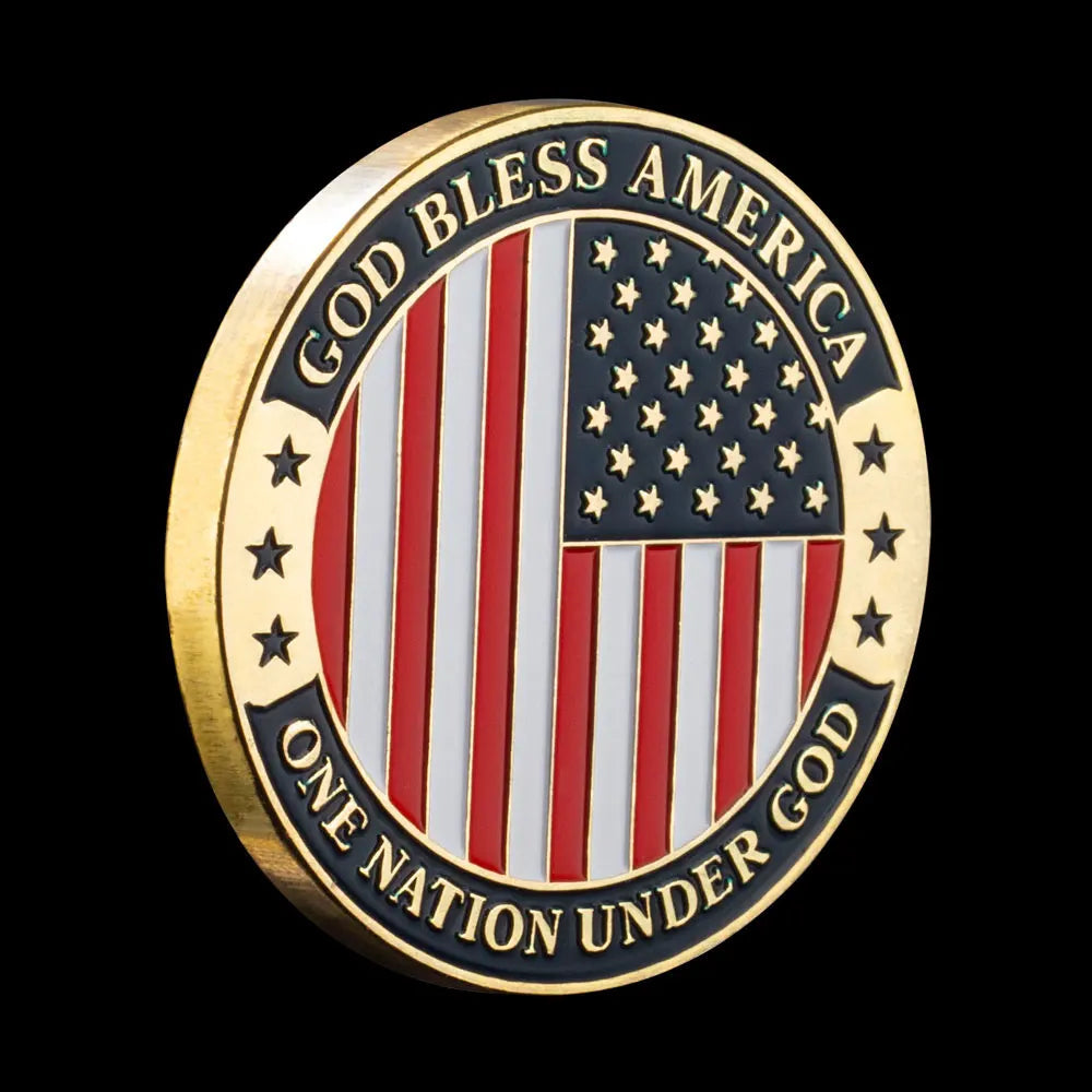 God Bless America Souvenir Blessed Is The Nation Whose God Is Lord Psalm Coin Collectibles US Golden Plated Commemorative Coin 1430-Chinese Style Finds™