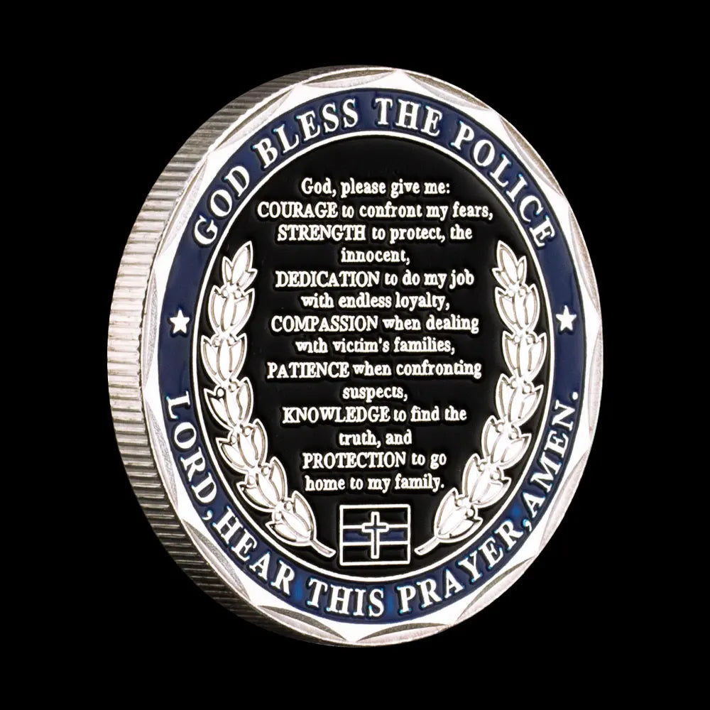 God Bless The Police Souvenir Peacemaker Honor Coin Christ Lord Hear This Prayer Amen Police Coin Matthew Commemorative Coin 1124-Chinese Style Finds™