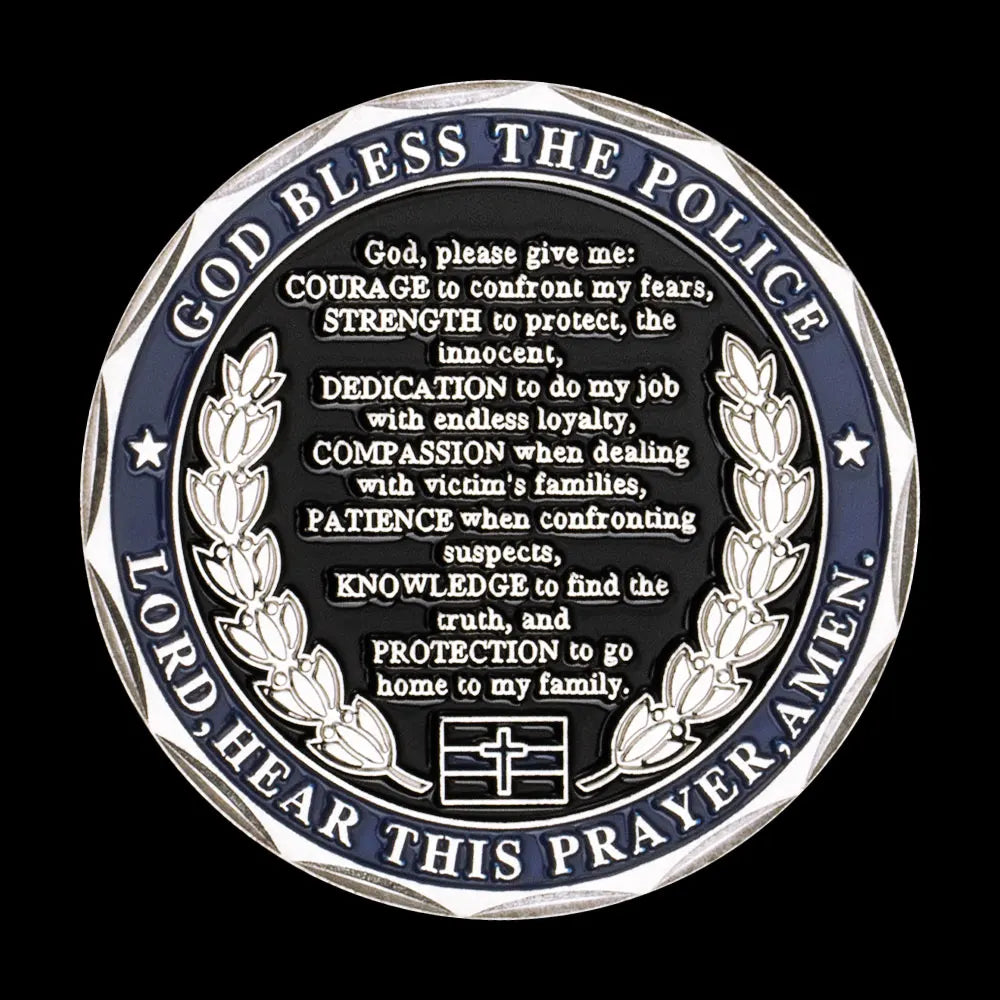 God Bless The Police Souvenir Peacemaker Honor Coin Christ Lord Hear This Prayer Amen Police Coin Matthew Commemorative Coin 1124-Chinese Style Finds™