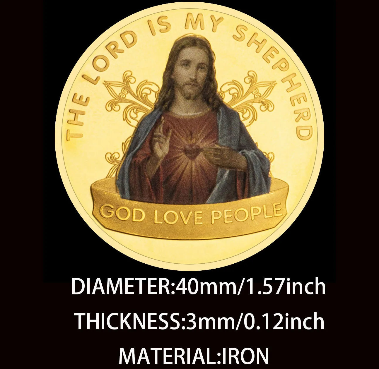 God Love People Christian Commemorative Golden Coins Religion Faith Jesus Painted Badge The Passion of Jesus Souvenirs and Gift Ideas 1104-Chinese Style Finds™