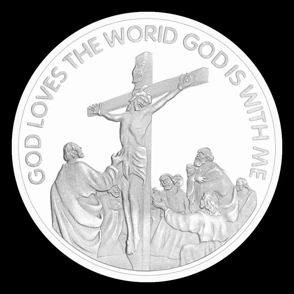 God Love People Christian Commemorative Golden Coins Religion Faith Jesus Painted Badge The Passion of Jesus Souvenirs and Gift Ideas 1104-Chinese Style Finds™