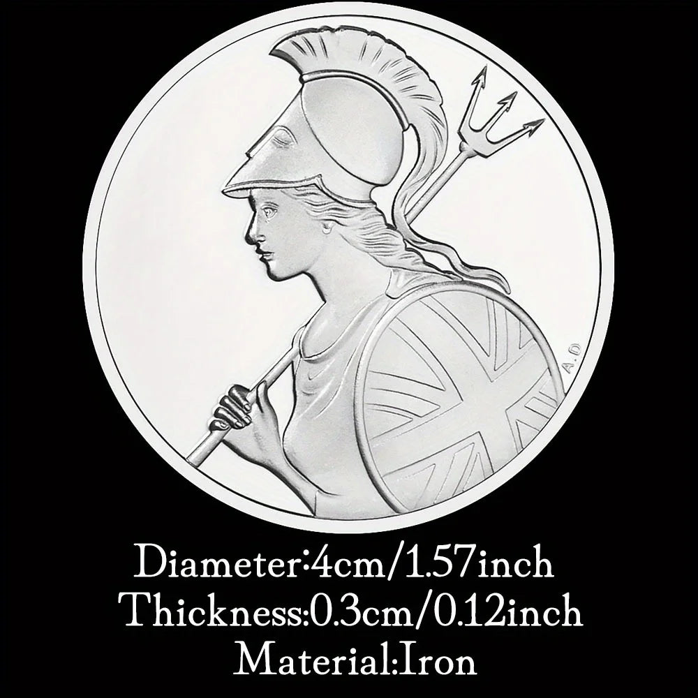 Goddess of Brittania Athena Collectible Silvery Plated Souvenir Coin Myth of North Europe Collection Art Commemorative Coin 1152-Chinese Style Finds™