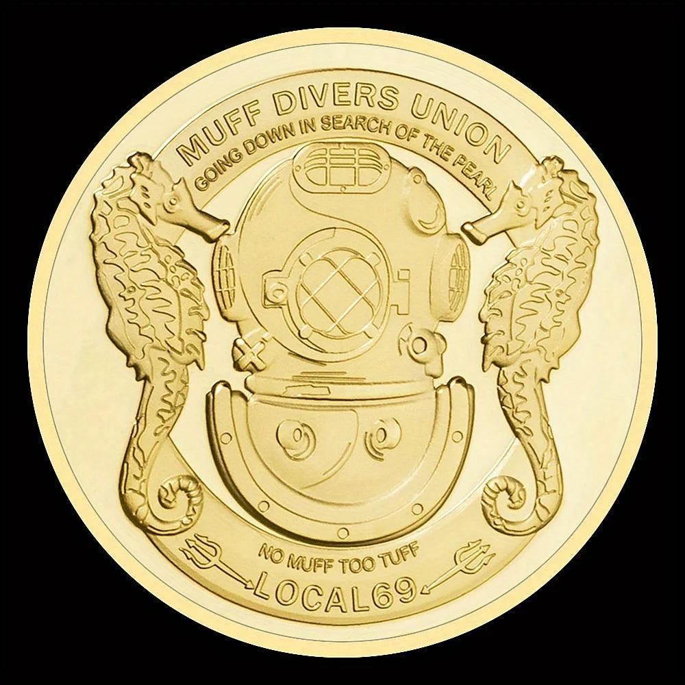 Going Down In Search of The Pearl MUFF Divers Union Collectible Golden Plated Souvenir Coin Commemorative Coin 1339-Chinese Style Finds™