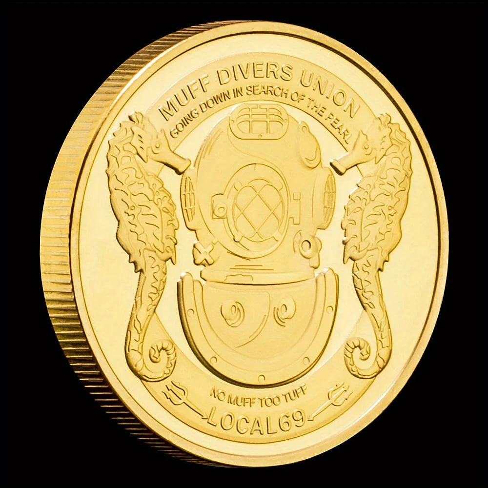 Going Down In Search of The Pearl MUFF Divers Union Collectible Golden Plated Souvenir Coin Commemorative Coin 1339-Chinese Style Finds™