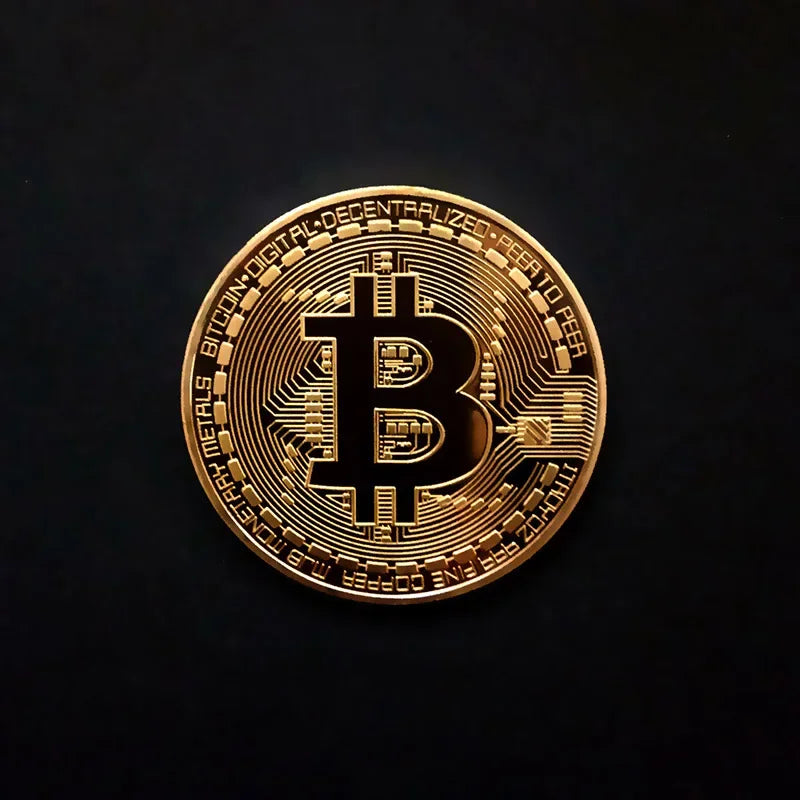 Gold Plated Bitcoin Coin Collectible Bit BTC Metal Coins Art Collection Gift 1000-Chinese Style Finds™