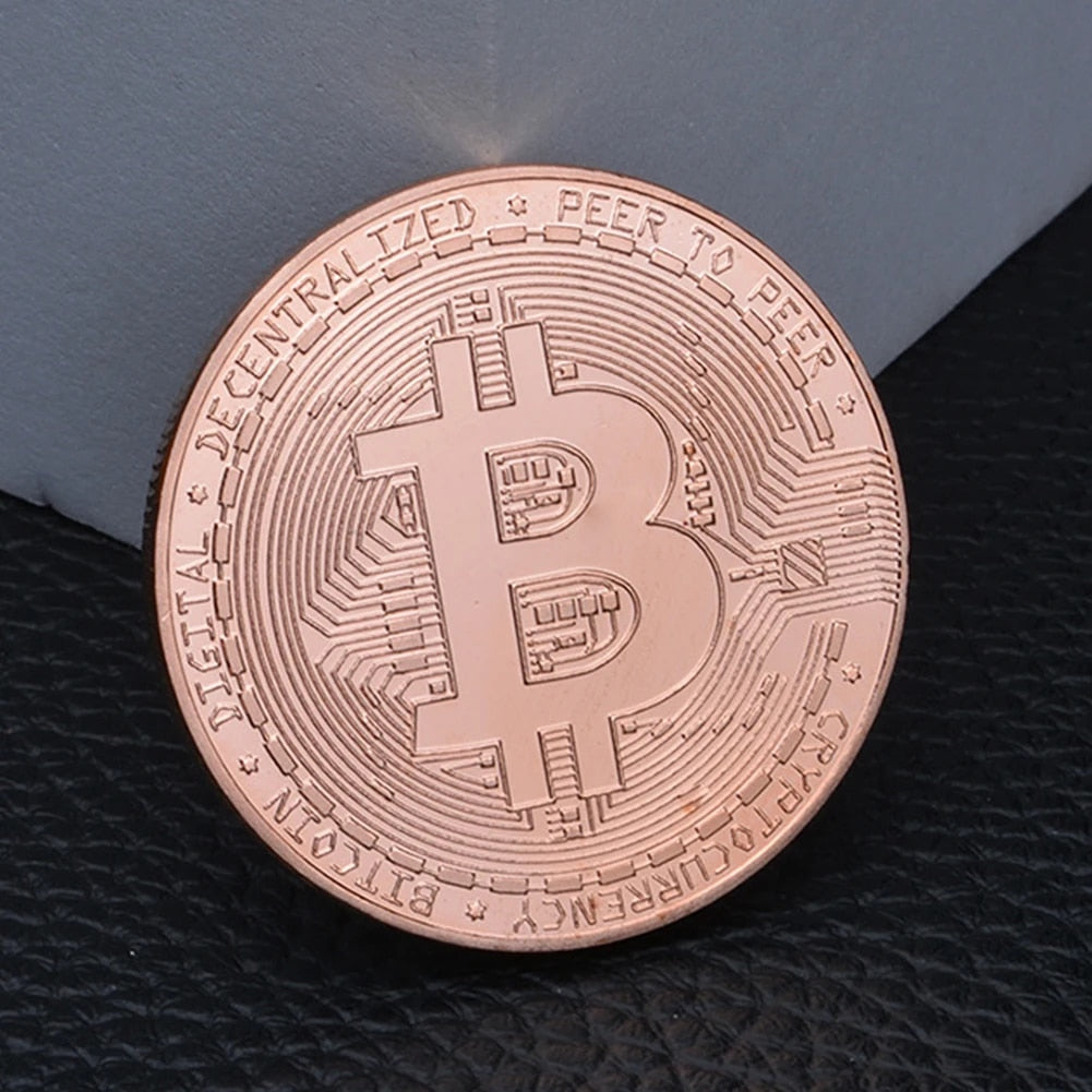 Gold Plated Bitcoin Coin Collectible Bit BTC Metal Coins Art Collection Gift 1000-Chinese Style Finds™