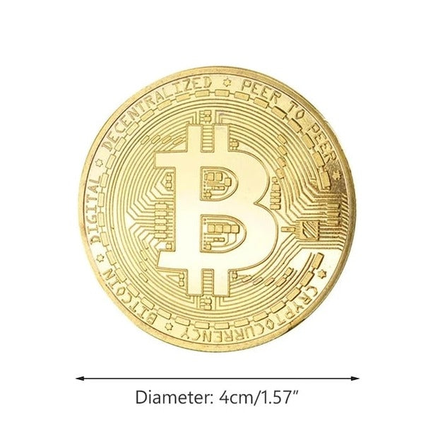 Gold Plated Bitcoin Coin Collectible Bit BTC Metal Coins Art Collection Gift 1000-Chinese Style Finds™