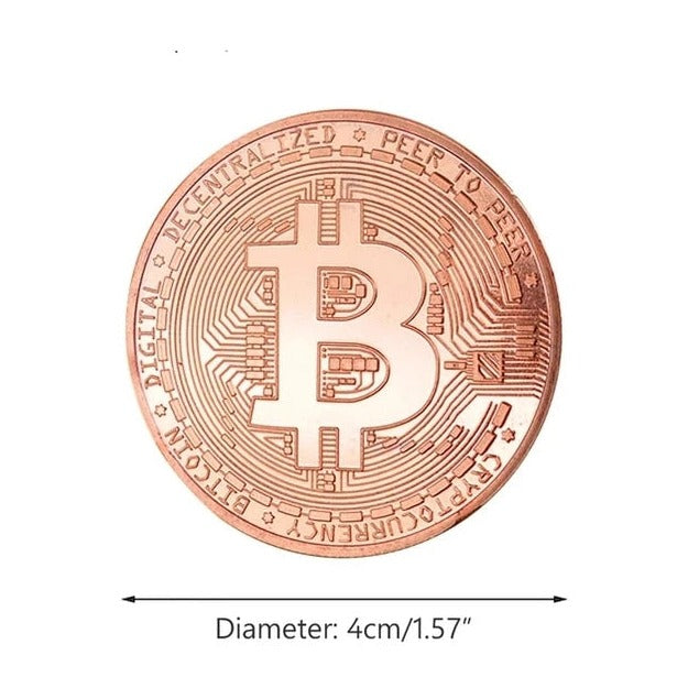 Gold Plated Bitcoin Coin Collectible Bit BTC Metal Coins Art Collection Gift 1000-Chinese Style Finds™