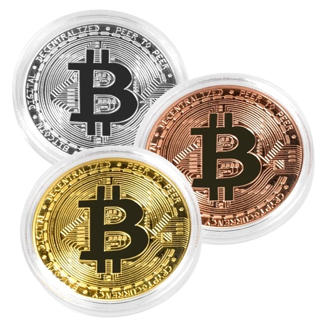 Gold Plated Bitcoin Coins Collectible Art Collection Coin Bit BTC Metal Coin 1037-Chinese Style Finds™