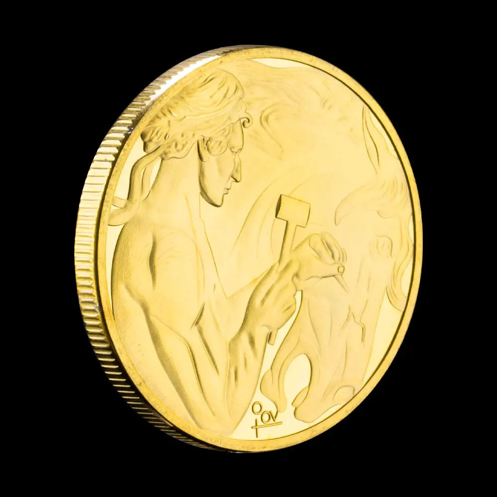 Greek Mythology Pegasus Collectible Golden Plated Souvenir Coin Basso-relievo Collection Gift Commemorative Coin 1446-Chinese Style Finds™