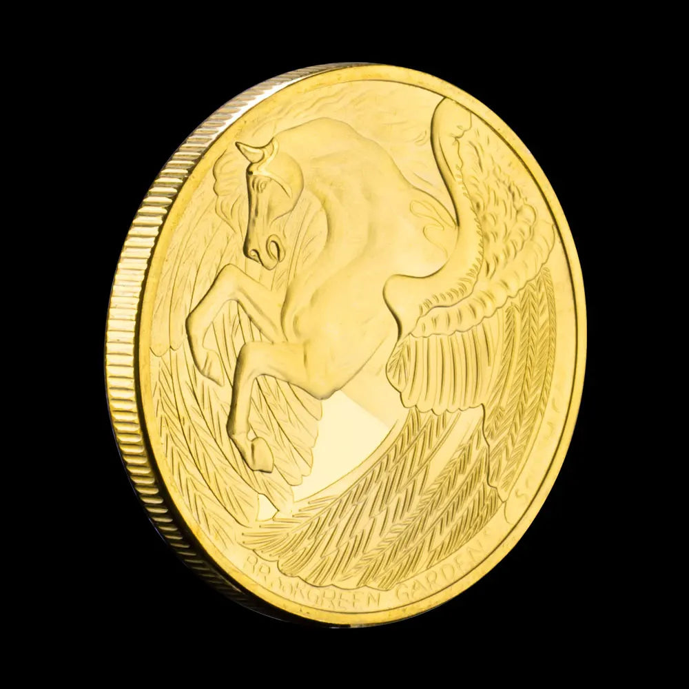 Greek Mythology Pegasus Collectible Golden Plated Souvenir Coin Basso-relievo Collection Gift Commemorative Coin 1446-Chinese Style Finds™