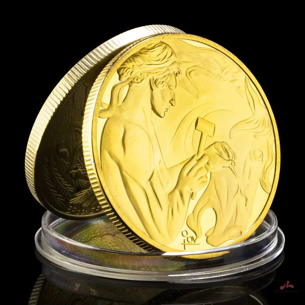 Greek Mythology Pegasus Collectible Golden Plated Souvenir Coin Basso-relievo Collection Gift Commemorative Coin 1446-Chinese Style Finds™