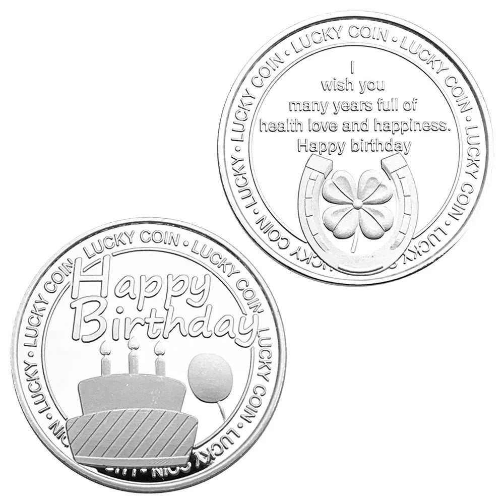 Happy Birthday Lucky Coin Creative Gift Collectible silver Plated Souvenirs Coin Happy Birthday Collection Commemorative Coin 1627-Chinese Style Finds™