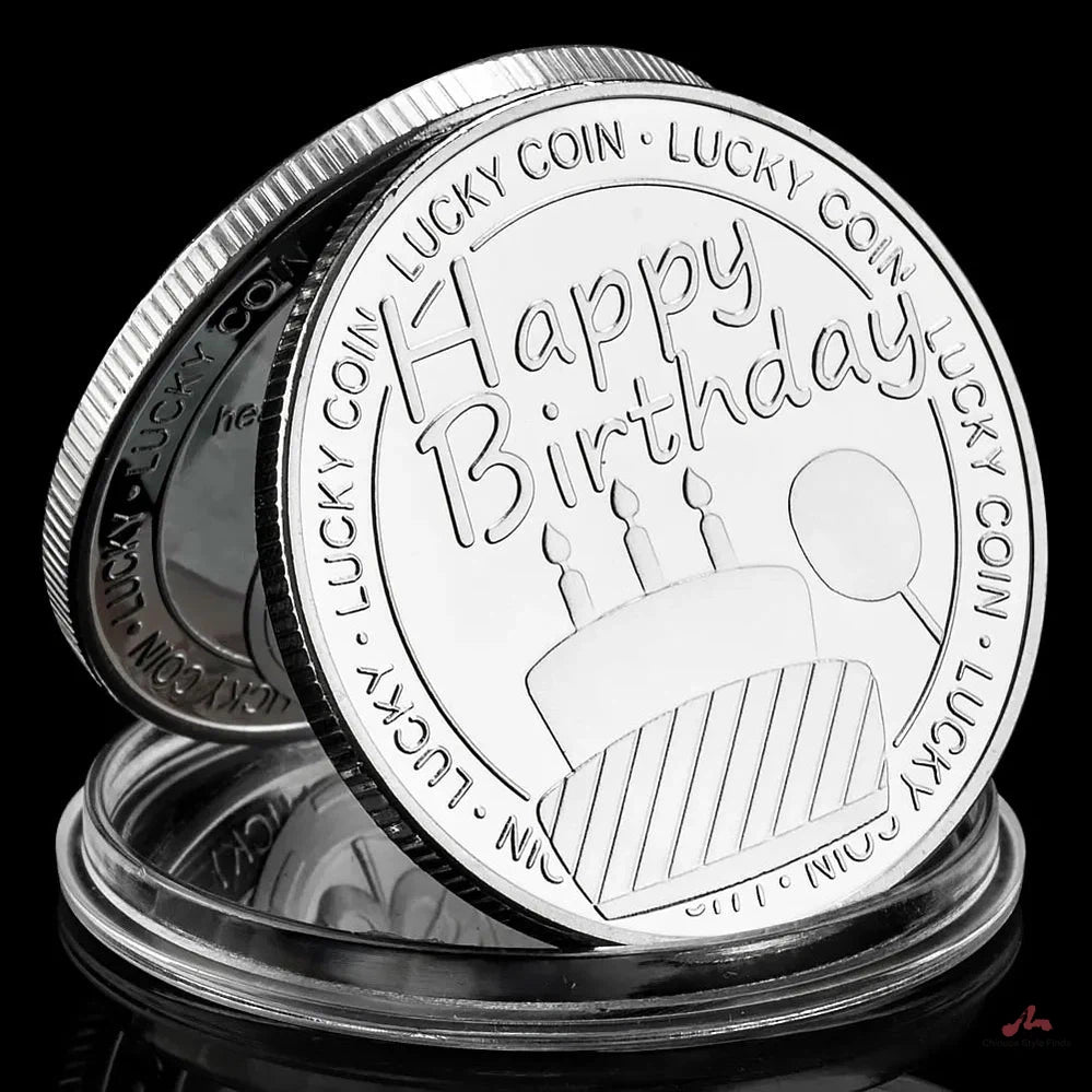 Happy Birthday Lucky Coin Creative Gift Collectible silver Plated Souvenirs Coin Happy Birthday Collection Commemorative Coin 1627-Chinese Style Finds™