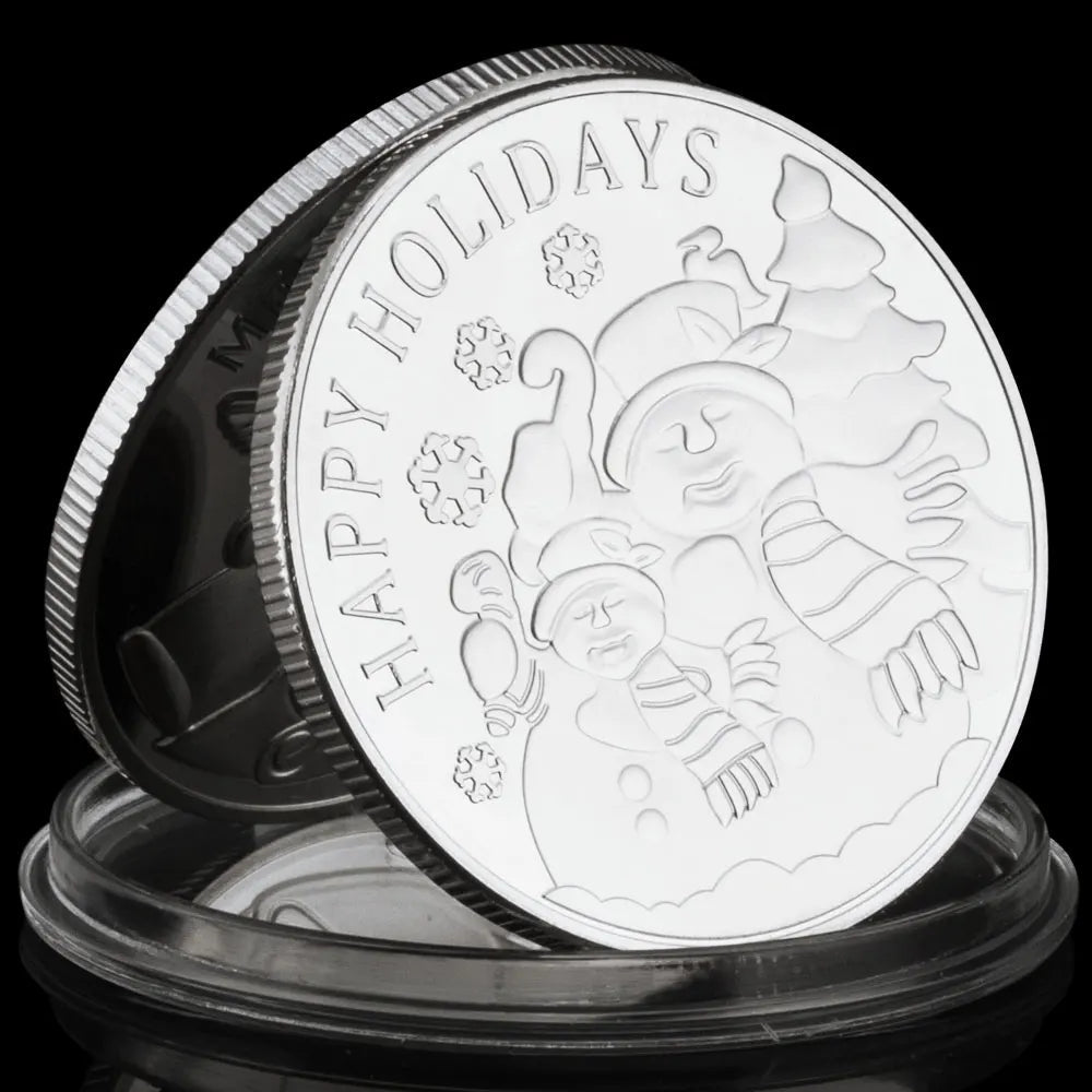 Happy Holiday Commemorative Coin Merry Christmas Souvenirs and Gift Santa Claus Silvery Plated Wishing Coin 1436-Chinese Style Finds™