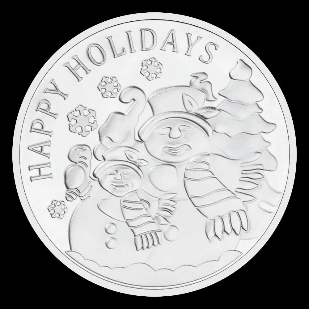 Happy Holiday Commemorative Coin Merry Christmas Souvenirs and Gift Santa Claus Silvery Plated Wishing Coin 1436-Chinese Style Finds™