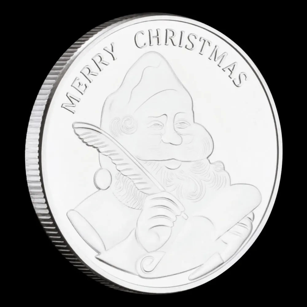 Happy Holiday Commemorative Coin Merry Christmas Souvenirs and Gift Santa Claus Silvery Plated Wishing Coin 1436-Chinese Style Finds™