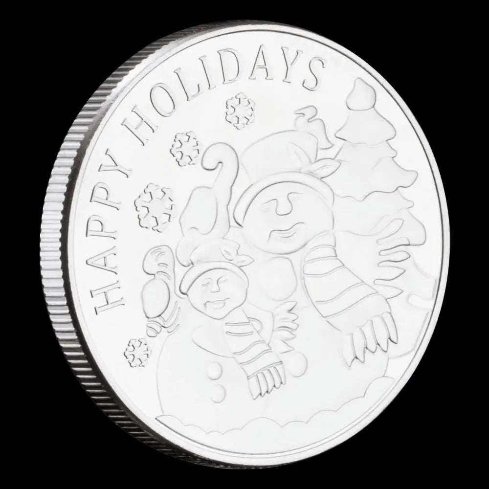 Happy Holiday Commemorative Coin Merry Christmas Souvenirs and Gift Santa Claus Silvery Plated Wishing Coin 1436-Chinese Style Finds™