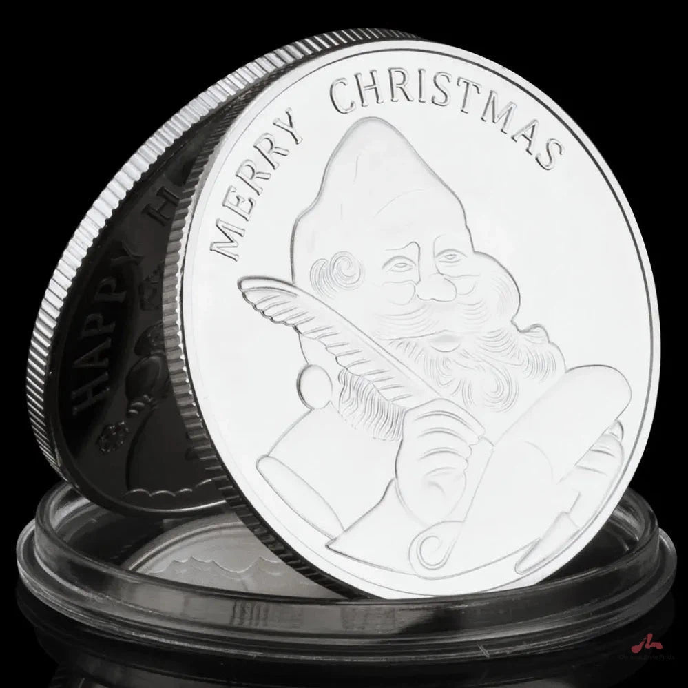 Happy Holiday Commemorative Coin Merry Christmas Souvenirs and Gift Santa Claus Silvery Plated Wishing Coin 1436-Chinese Style Finds™