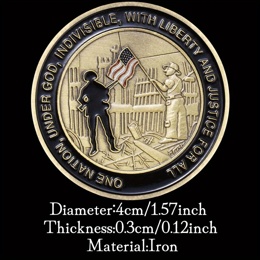 Honoring and Remembering 11 September 2001 Souvenir Coin World Trade Center Never Forget Bronze Plated Challenge Coin 1554-Chinese Style Finds™