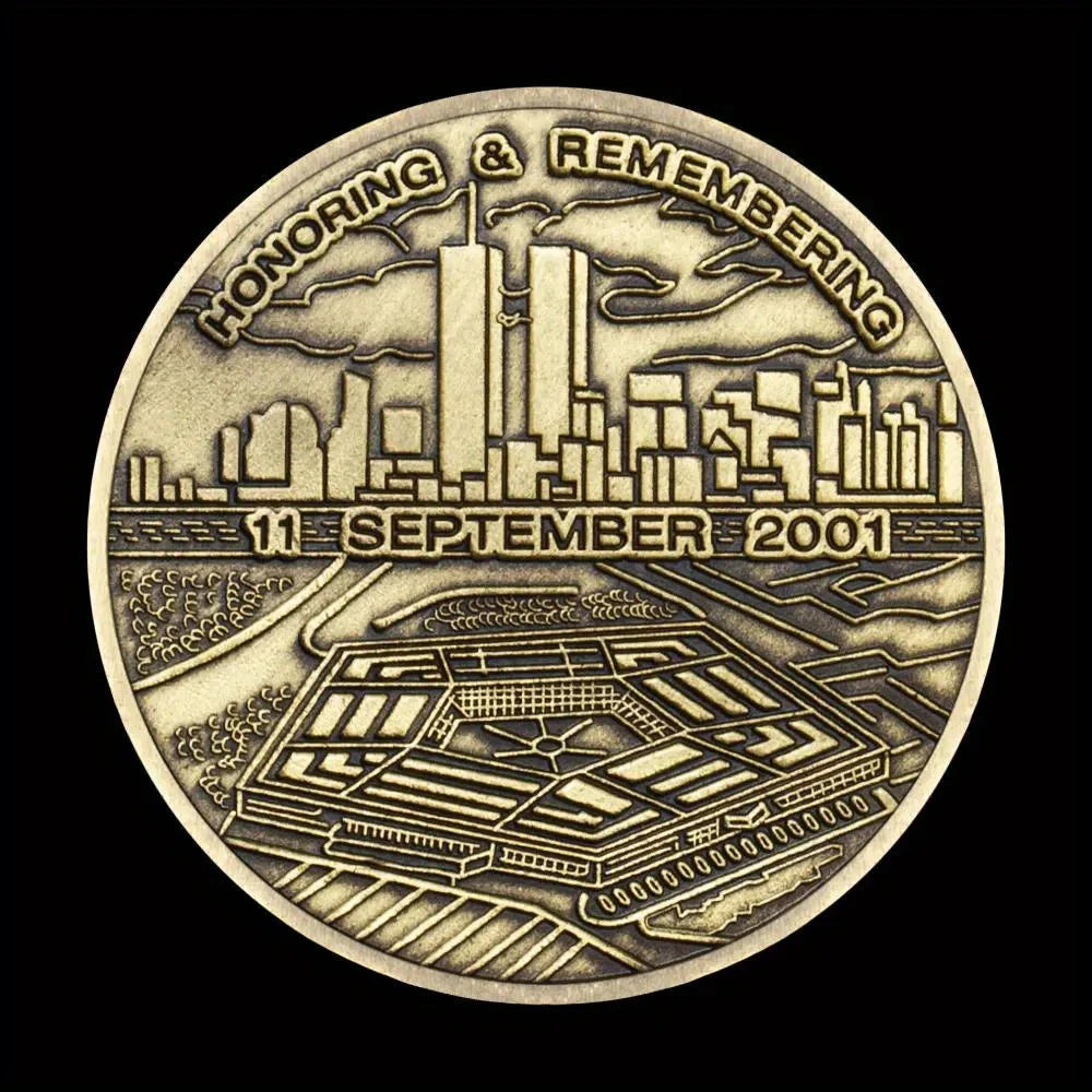 Honoring and Remembering 11 September 2001 Souvenir Coin World Trade Center Never Forget Bronze Plated Challenge Coin 1554-Chinese Style Finds™