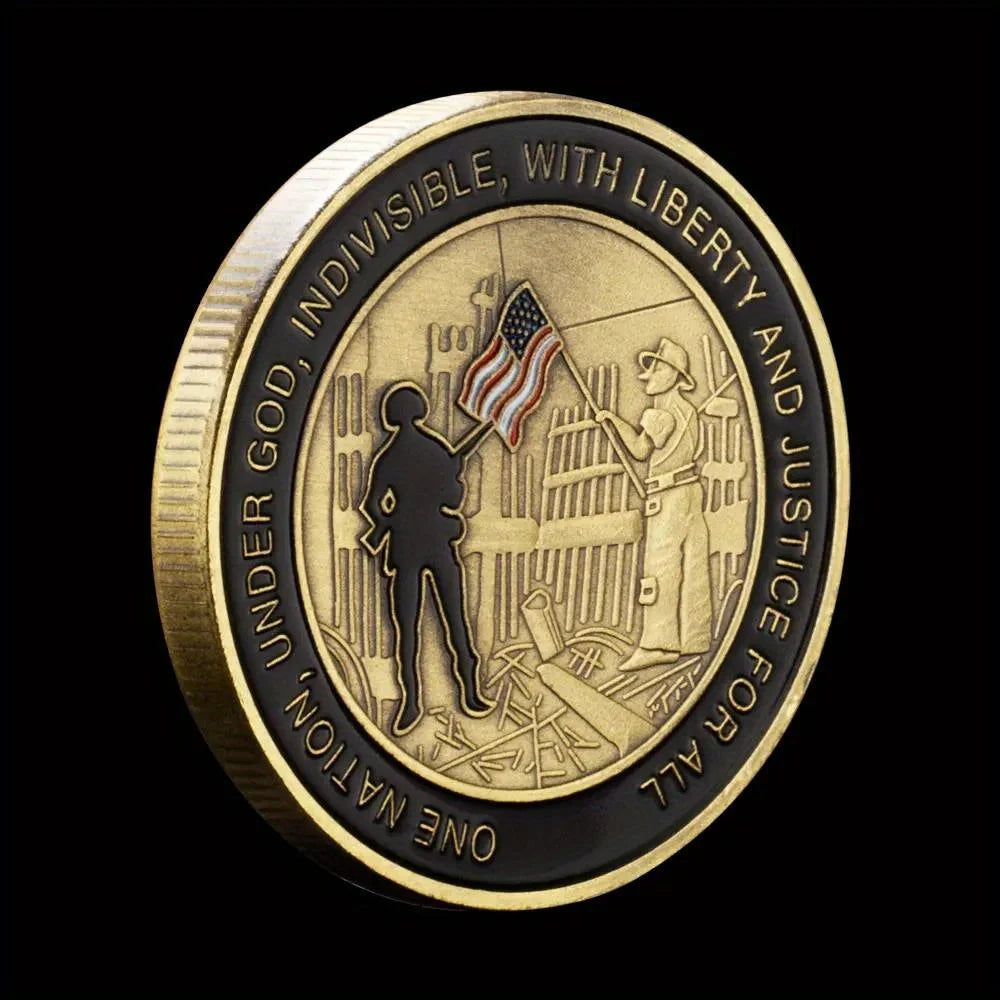 Honoring and Remembering 11 September 2001 Souvenir Coin World Trade Center Never Forget Bronze Plated Challenge Coin 1554-Chinese Style Finds™