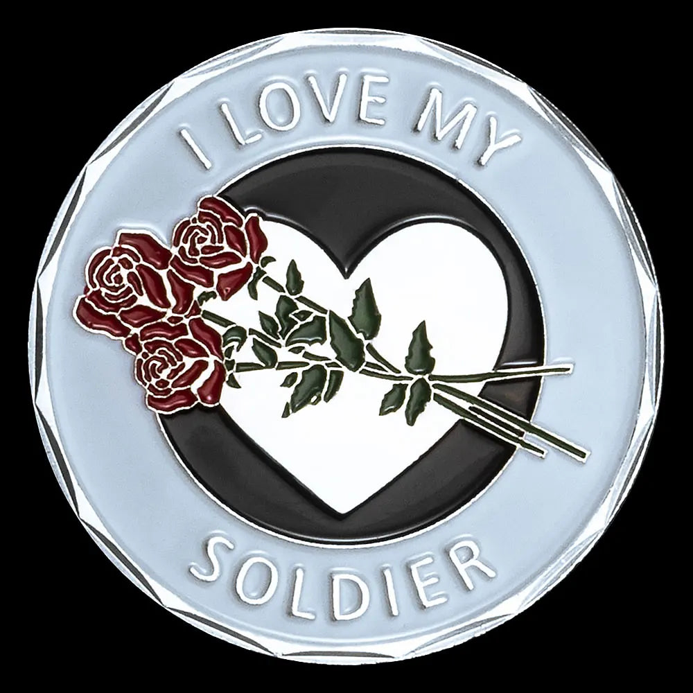 I Love My Soldier 1 Pcs Military Challenge Coin Best Gift Ideas for Soldiers Golden Plated Souvenir Gift Commemorative Coin 1481-Chinese Style Finds™