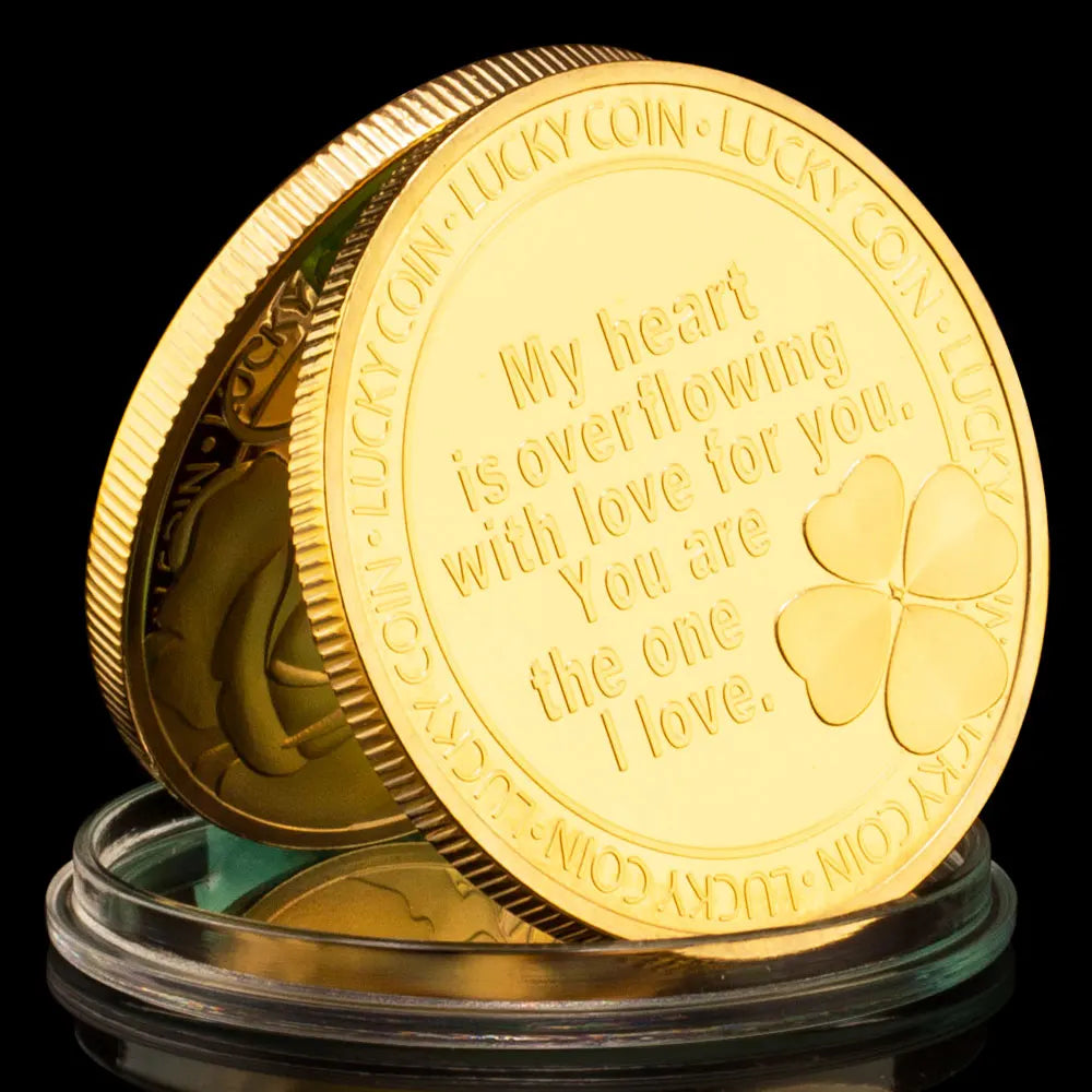 I Love You Lucky Coin Creative GiftCollectibleSilvery Golden Plated Souvenir Coin You Are The One I Love Commemorative Coin Gift 1479-Chinese Style Finds™