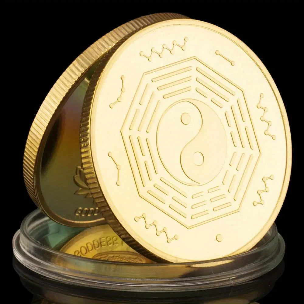 Indian Goddess Lakshmi Souvenir Coin Golden Plated Collectible Creative Gift Commemorative Coin 1225-Chinese Style Finds™