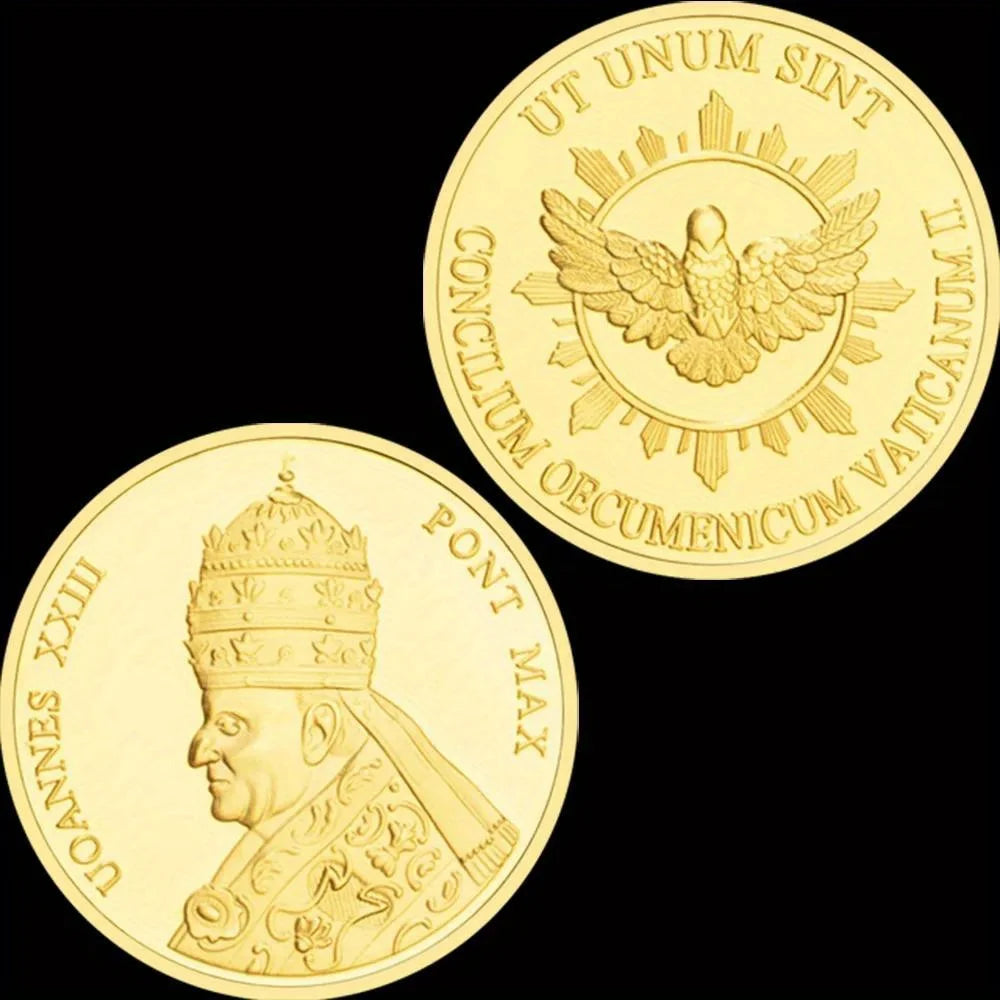 Italian Pope Saint John XXIII Collectible Golden Plated Souvenir Coin Collection Gift Commemorative Coin 1327-Chinese Style Finds™