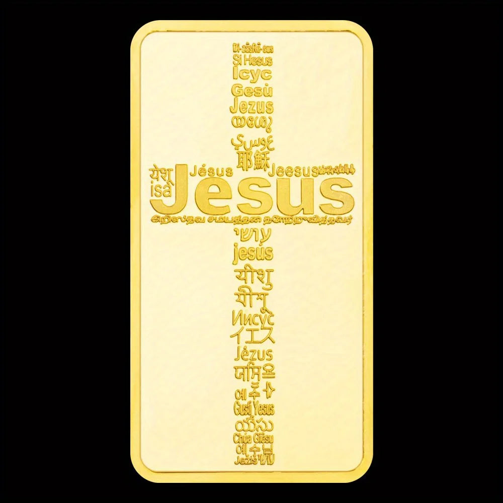 Jesus Bar Station of The Cross Passion Souvenir Comemmorative Coin Bust of Jesus Collectibles Plated Christianity Coin 1528-Chinese Style Finds™