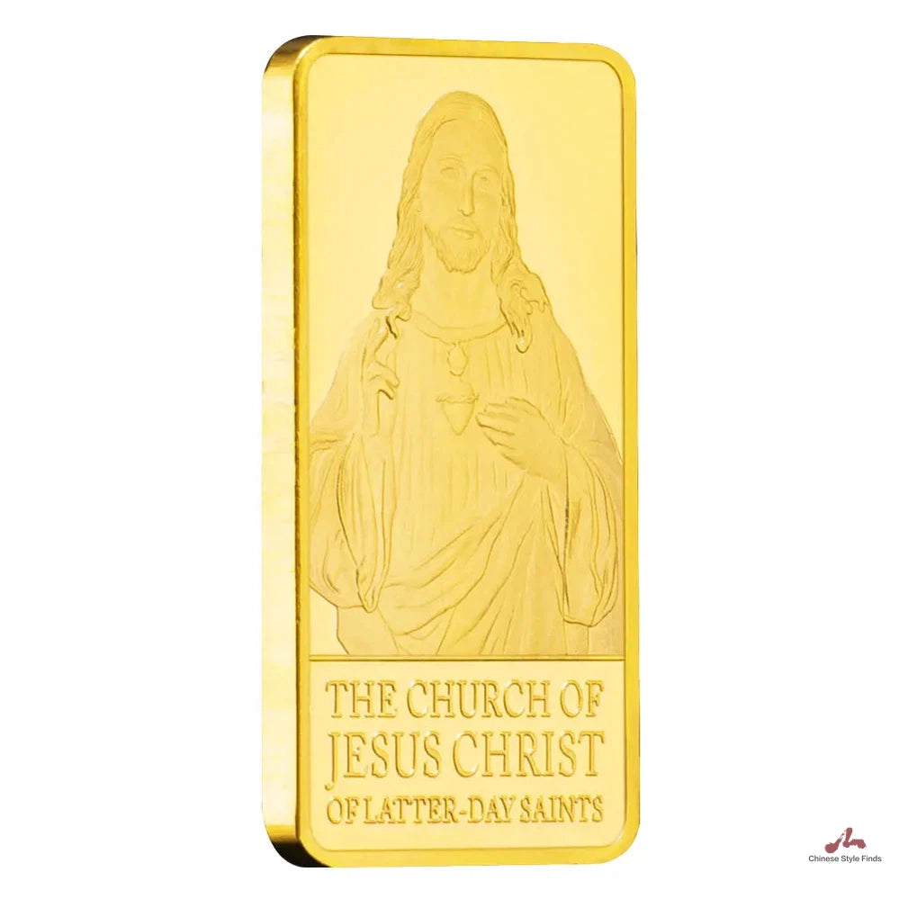 Jesus Bar Station of The Cross Passion Souvenir Comemmorative Coin Bust of Jesus Collectibles Plated Christianity Coin 1528-Chinese Style Finds™