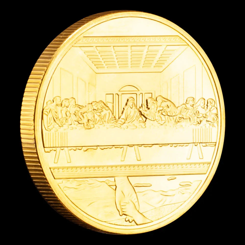 Jesus Souvenir Coin Collectible Gift Ideas Last Supper Commemorative Coin Golden Plated Collection Casting Christianity Cllection Art 1121-Chinese Style Finds™