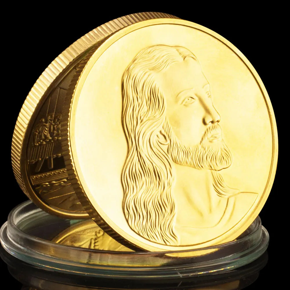 Jesus Souvenir Coin Collectible Gift Ideas Last Supper Commemorative Coin Golden Plated Collection Casting Christianity Cllection Art 1121-Chinese Style Finds™