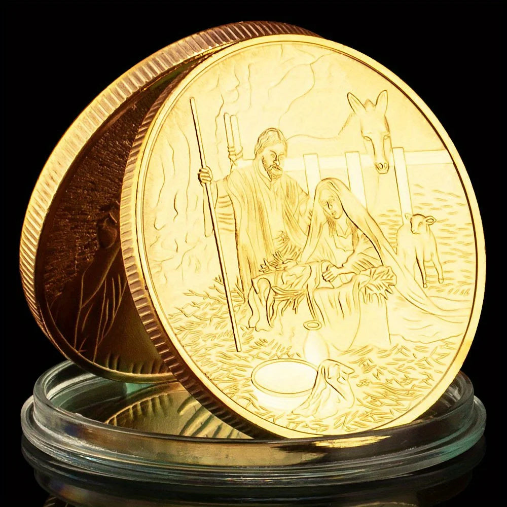 Jesus Souvenir Coin Collectible Gift Last Supper Commemorative Coin Golden Plated Collection Casting Christianity Cllection Art 1407-Chinese Style Finds™